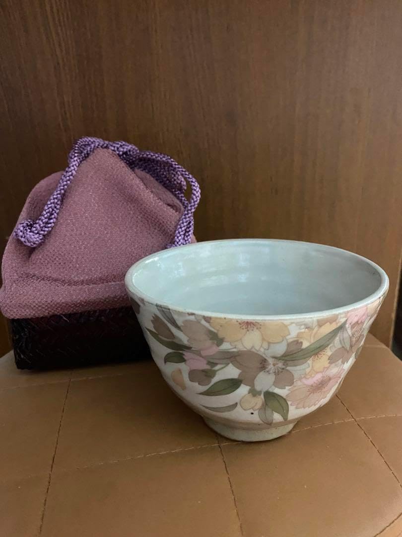 京焼 清水焼 陶あん 組茶碗 紅白牡丹 中1点 小1点 陶葊 陶あん 牡丹 2